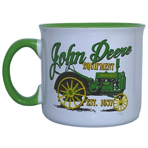 JOHN DEERE Jumbo Mug Tractor Officially Licensed 21.5 oz White Green Gift Mug - Picture 1 of 15